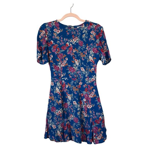 TULAROSA Iris Dress Blue Floral Mini Skate Summer Retro Size Extra Small - Picture 2 of 8